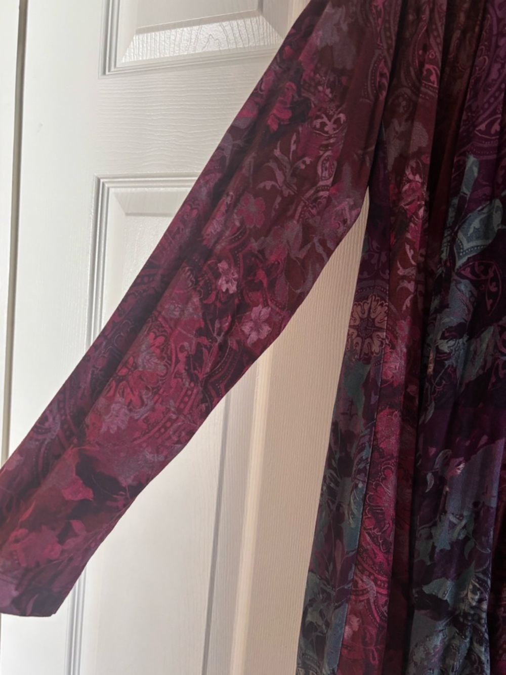 Soft Surroundings Deep Purple Paisley Sheer Cardigan - Picture 3 of 6